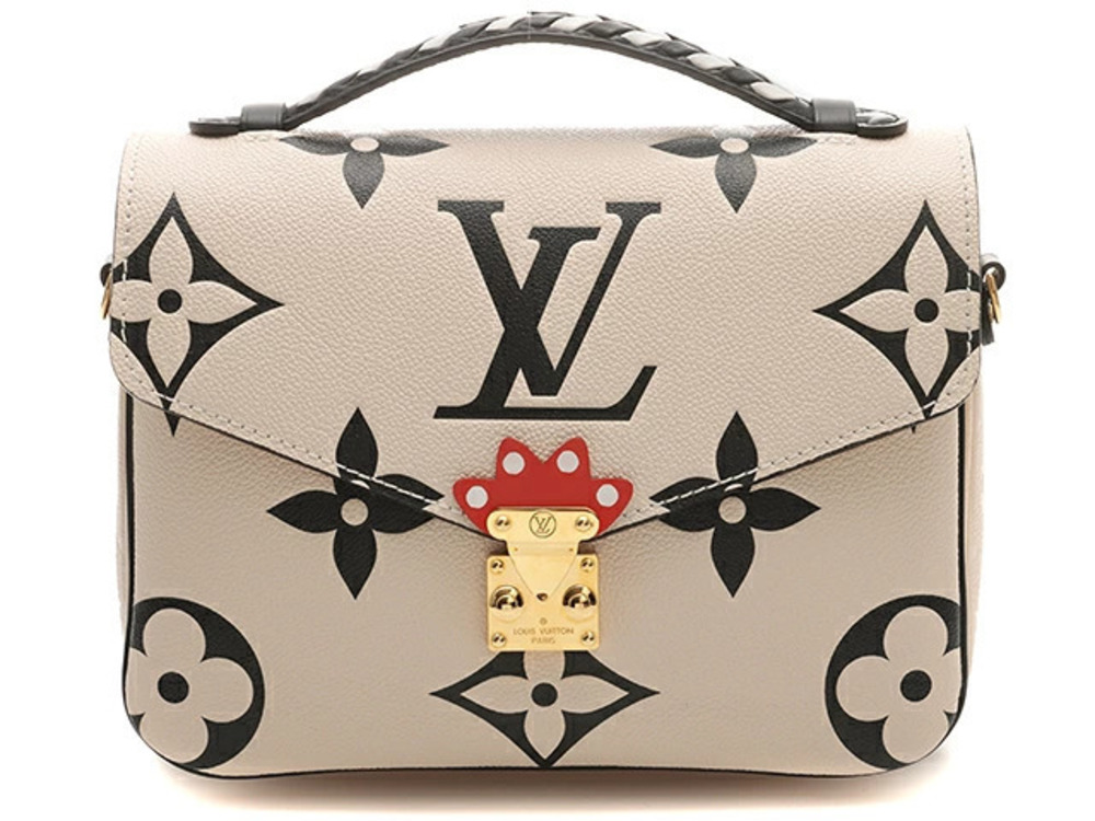 LOUIS VUITTON Shoulder Bag Pochette Metis Monogram Empreinte Beige Cream Black